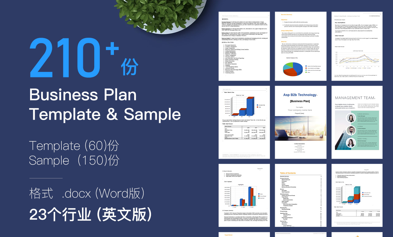320+份商业计划书英文版范文模板docx格式创业计划书范文