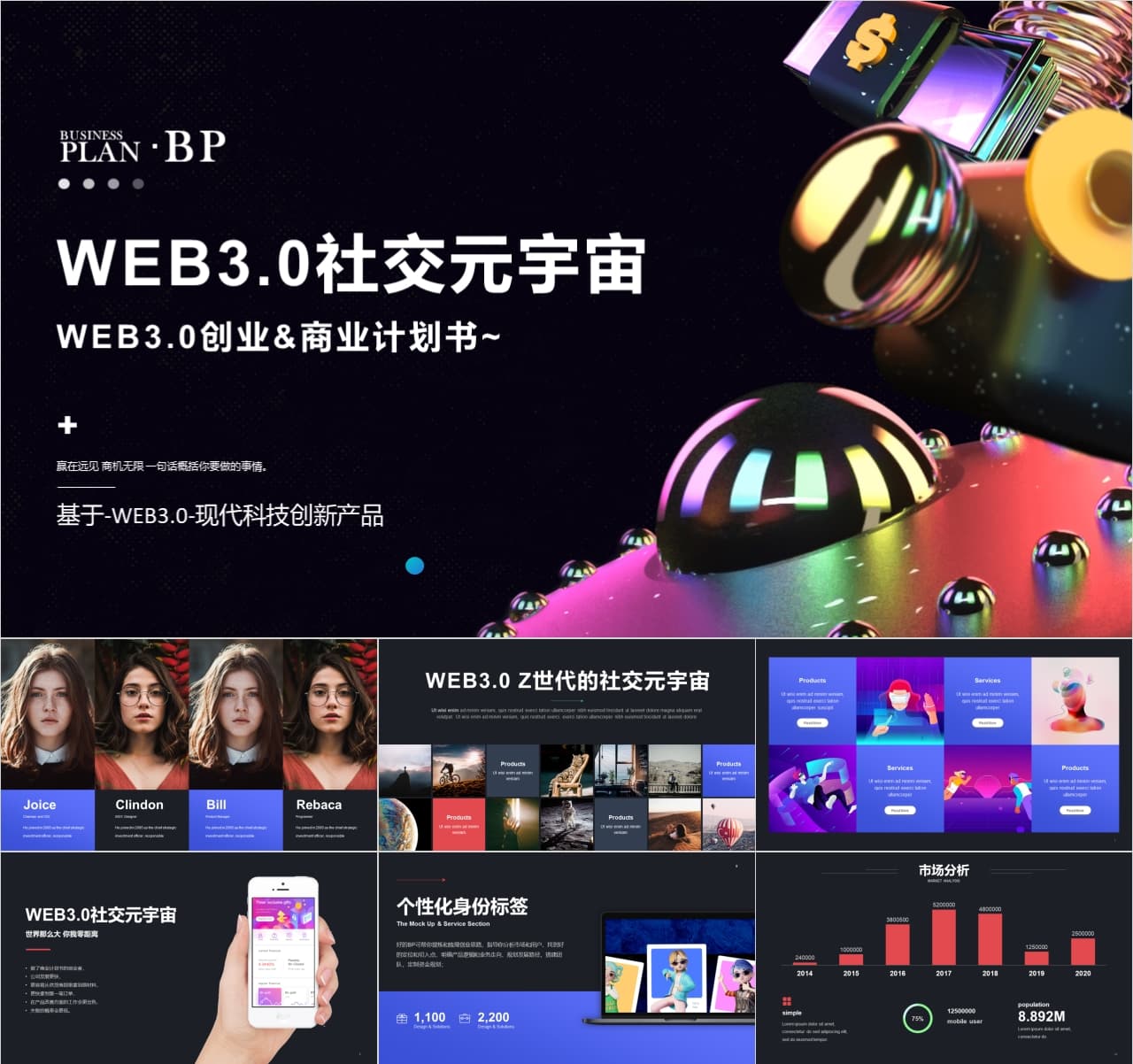 智慧社区生活服务BP商业计划书PPT模板