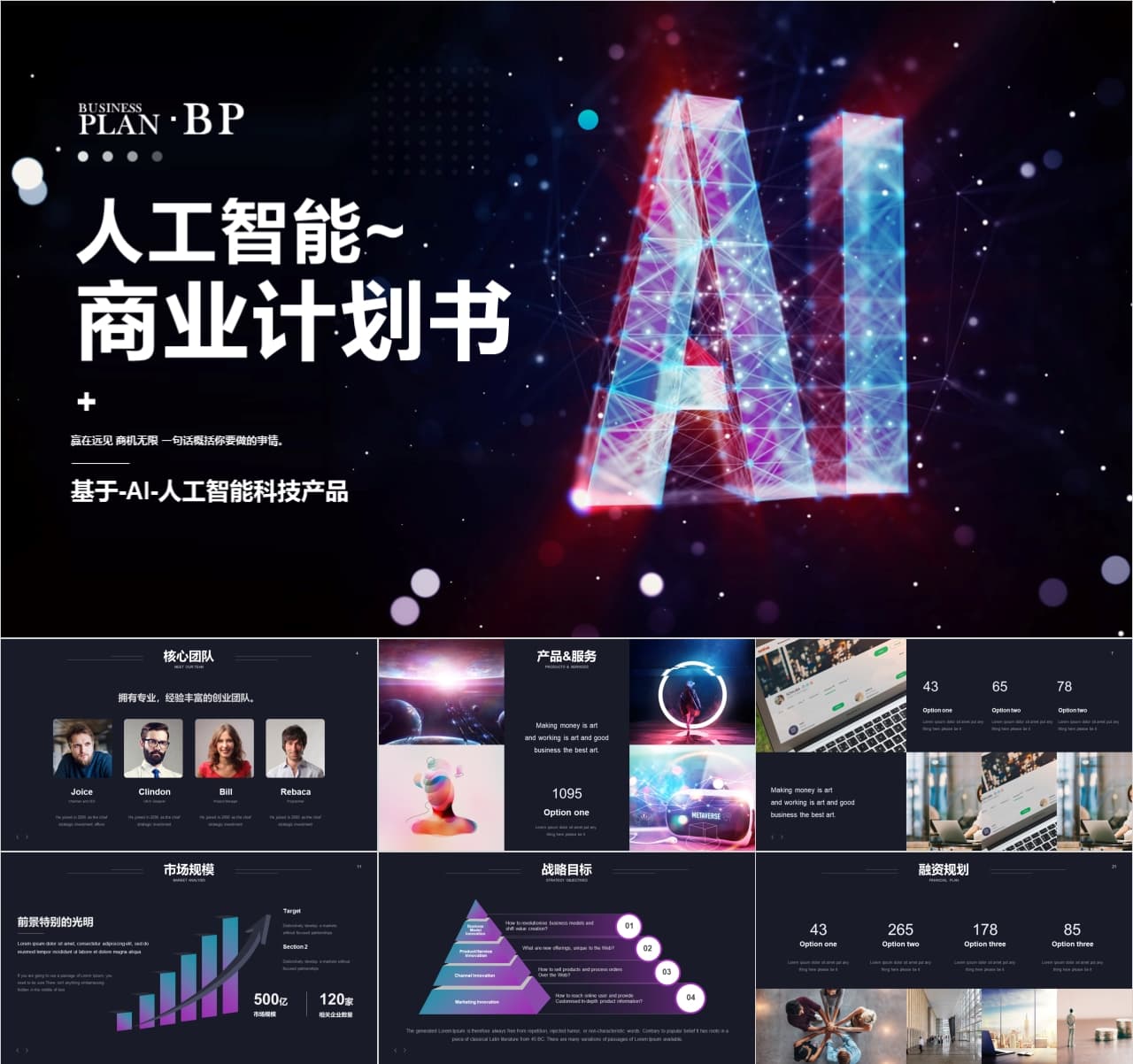 人工智能·机器人科技BP商业计划书PPT模板