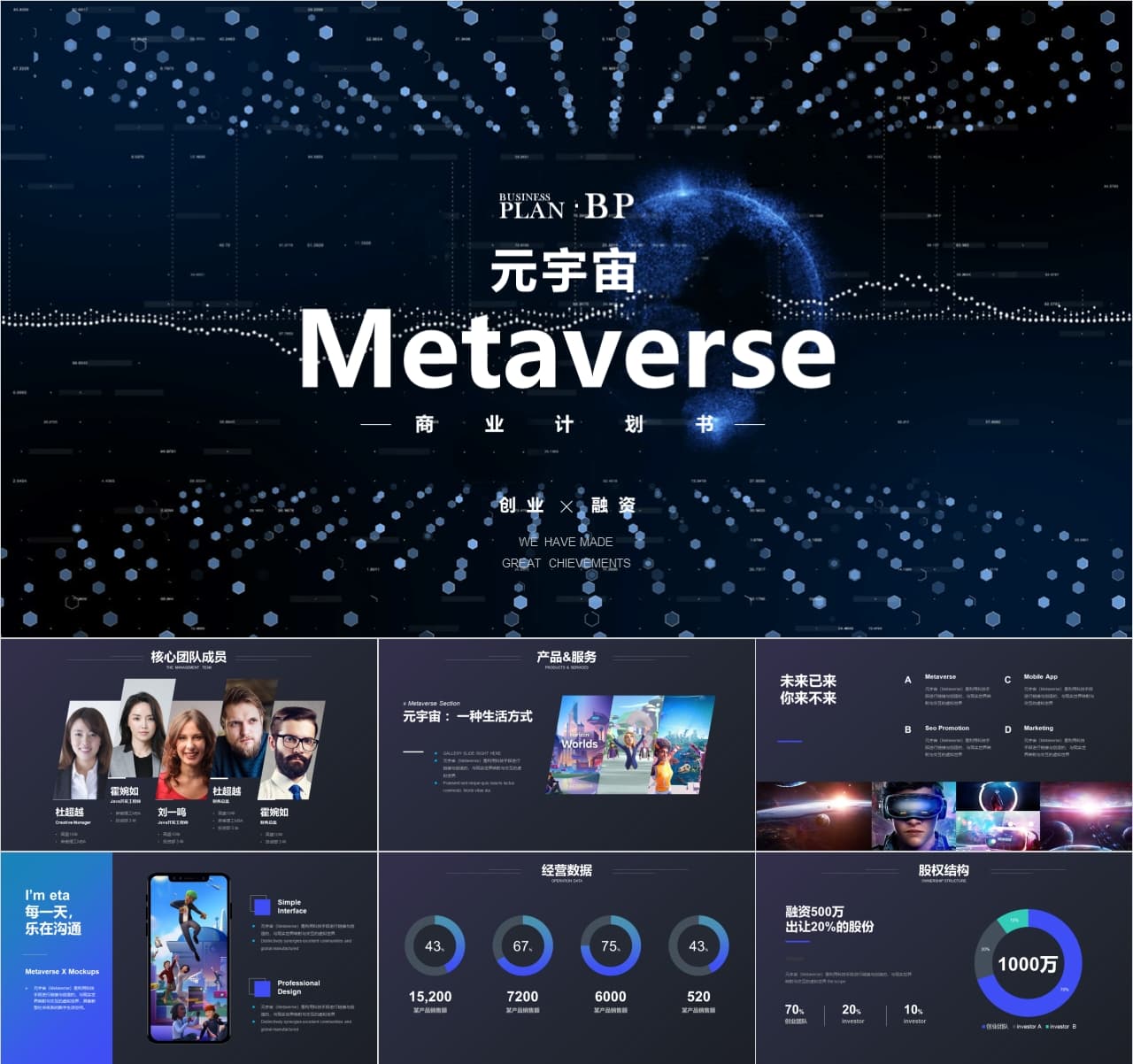 NFT元宇宙metaverse商业计划书PPT模板